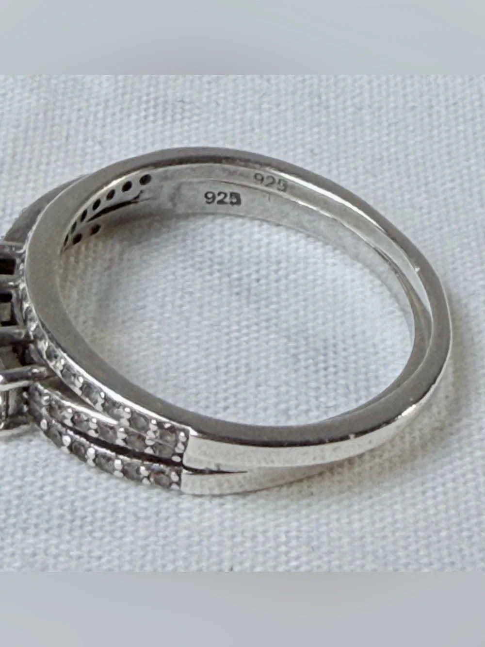 925 Sterling Silver Bridal Wedding Ring Set Size 9.5